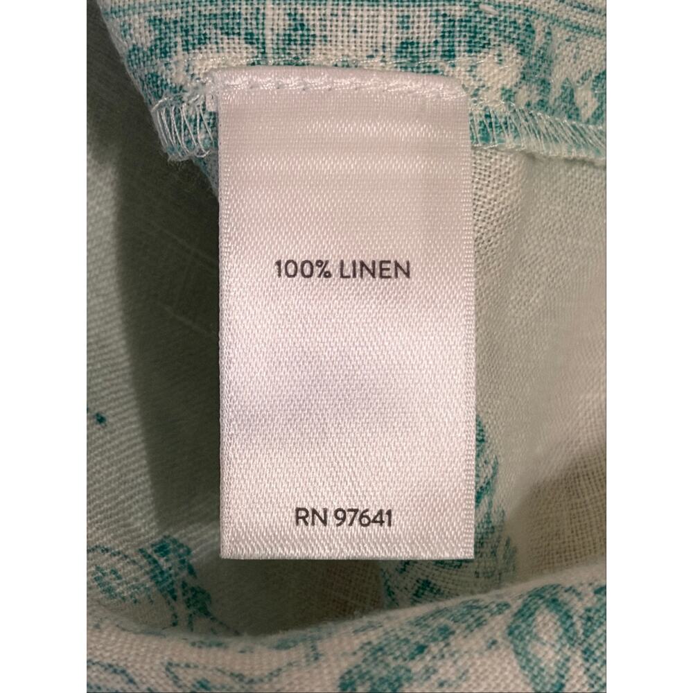 J. Jill Love Linen Aqua Paisley Dress Large Beachy Resortwear Boho Chic NWT - Picture 10 of 11